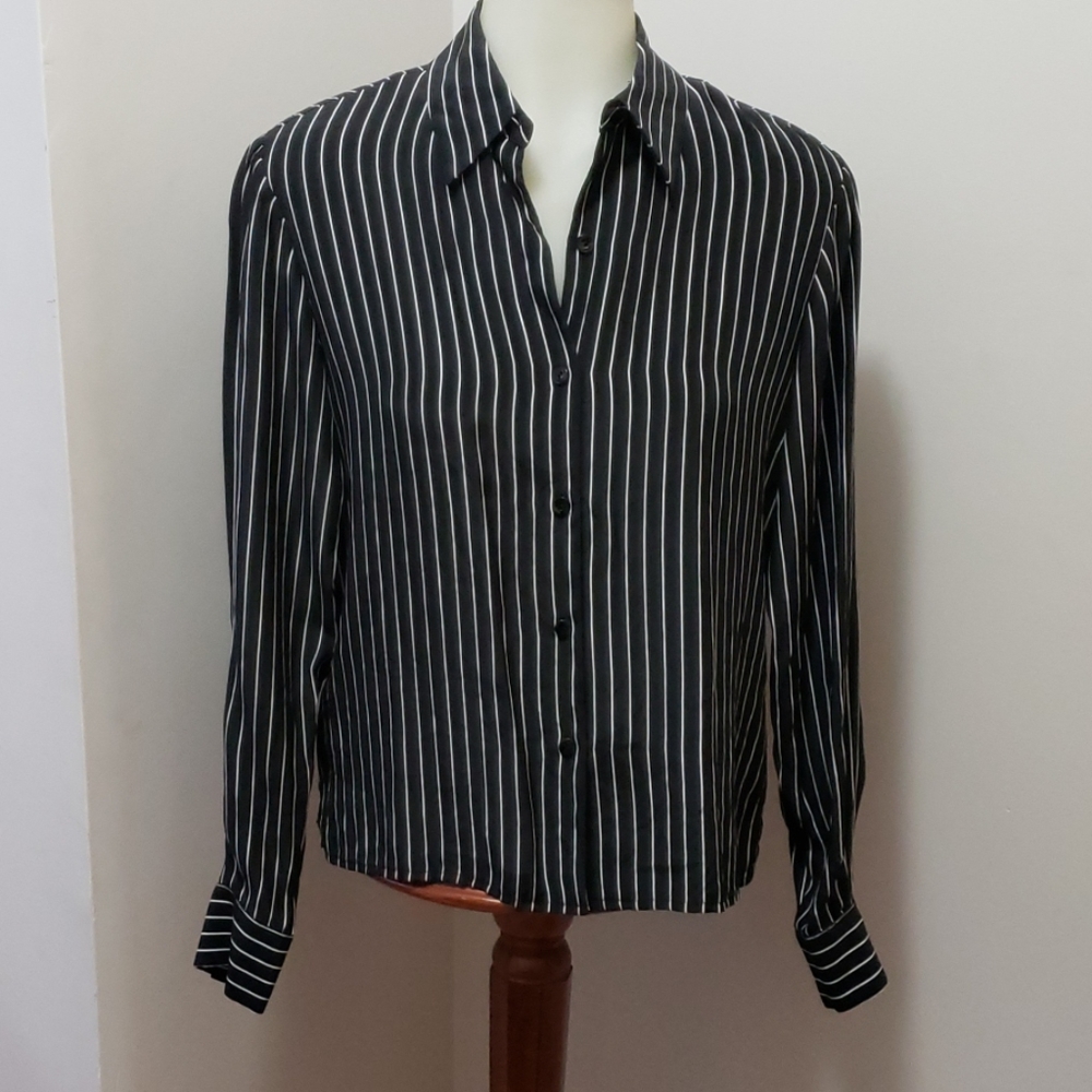 Long sleeve silk blouse